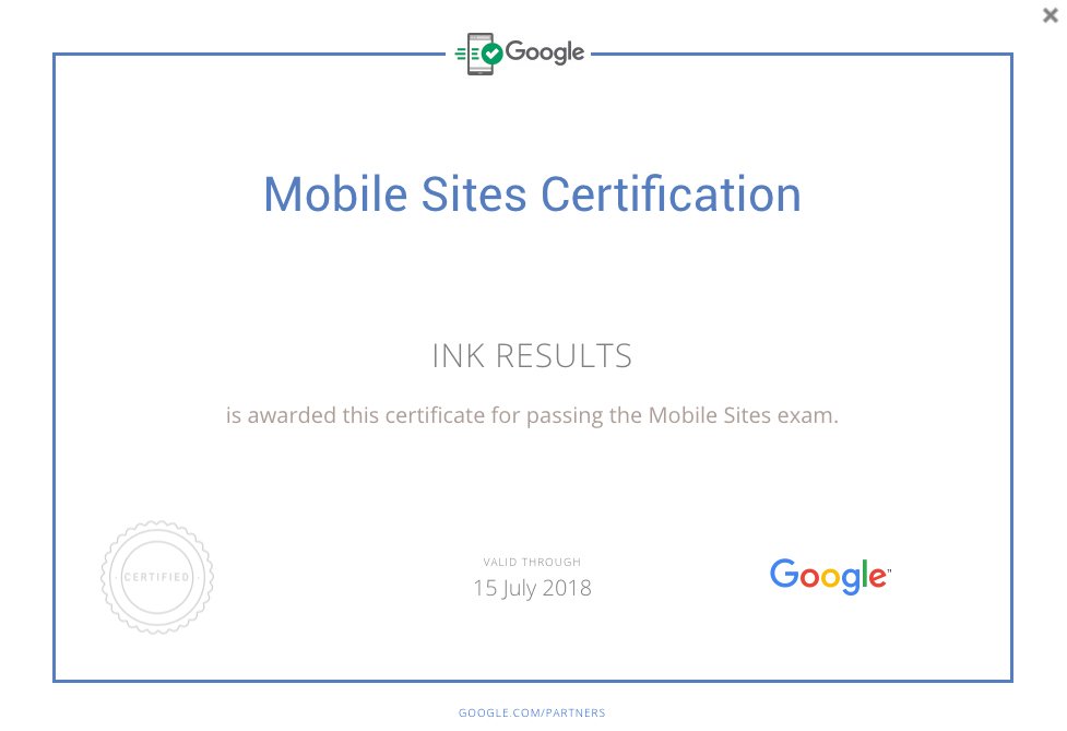 Google Mobile Sites Certification