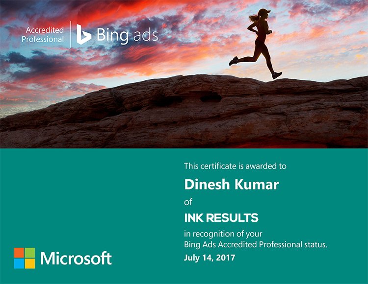 Bing Accredited Professional Certification