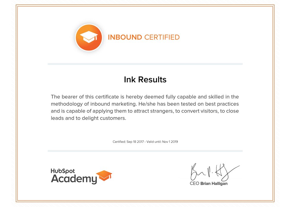 Ink Results HubSpot Inbound Marketing